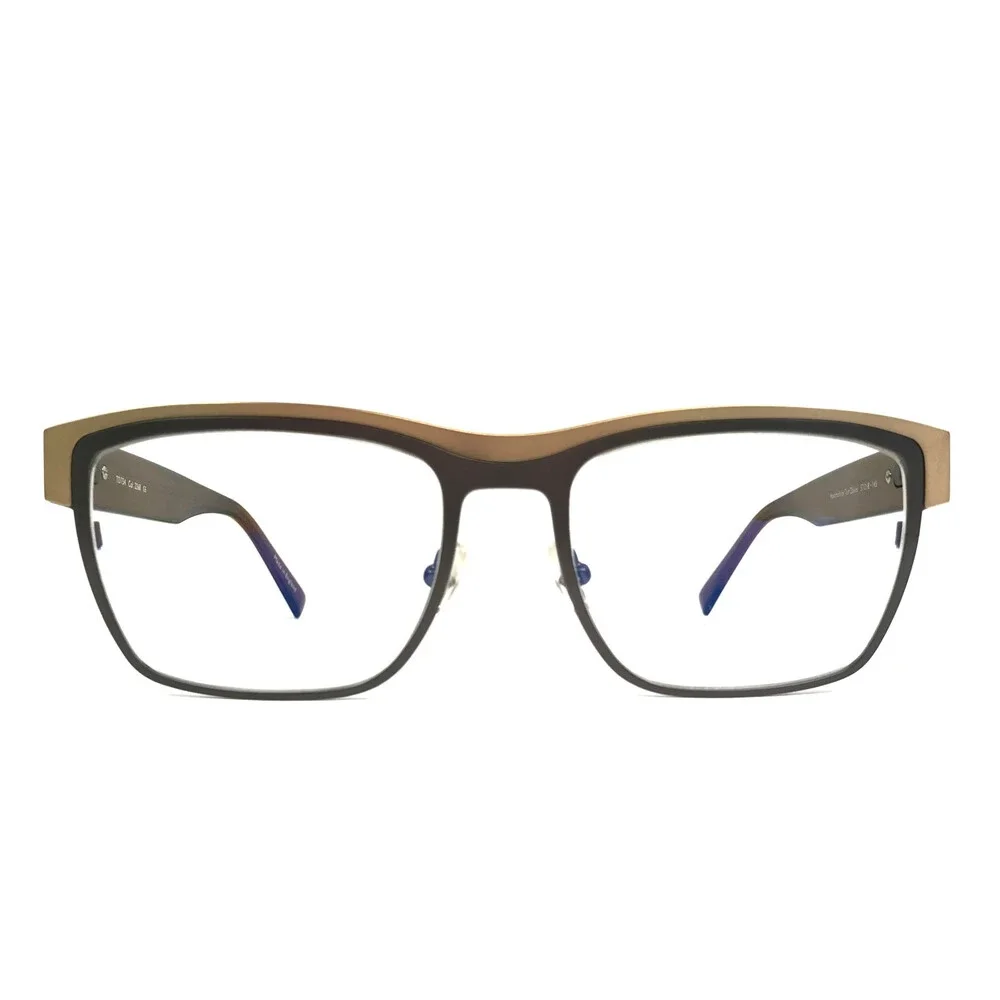 Tom Davies Eyeglasses Frames TD754 Col. 2268 Matte Gold Brown Polished 57-18-145